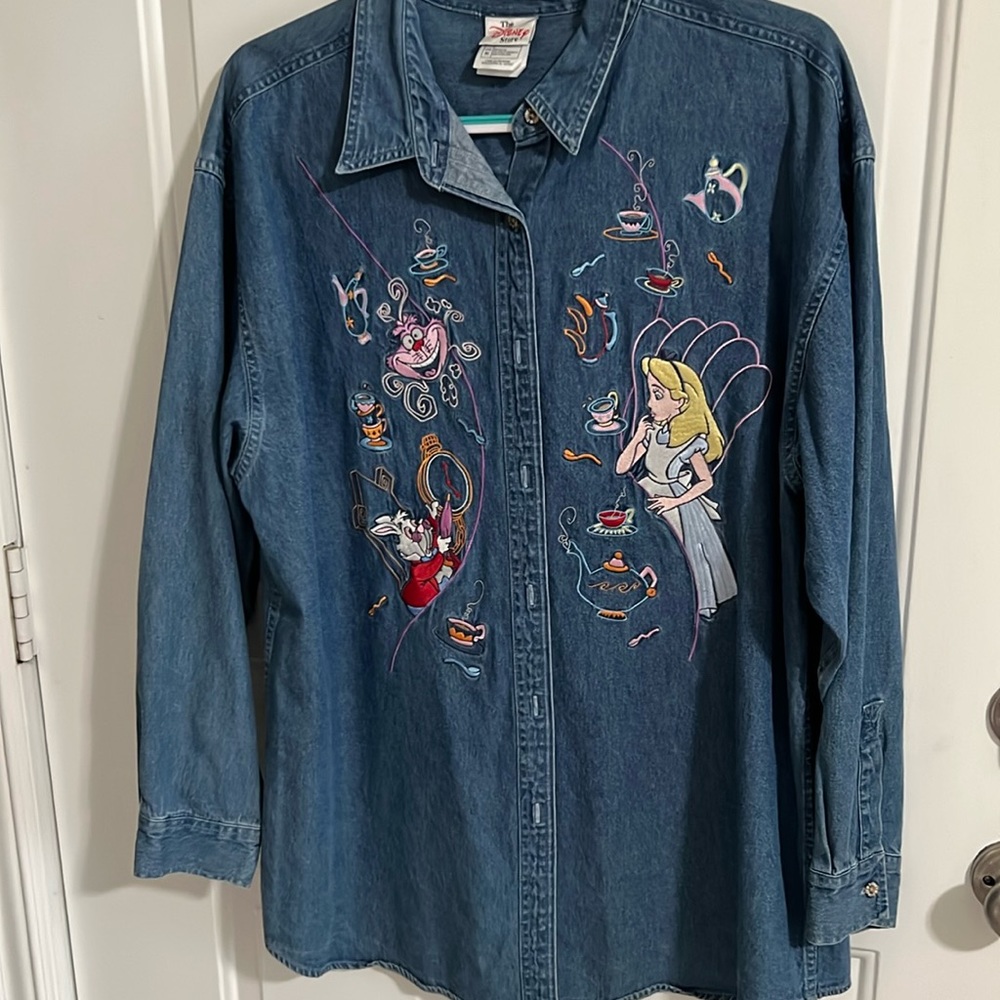 Vintage Disney Store Alice in Wonderland Denim Shirt